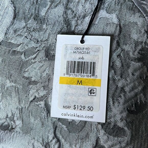 Calvin Klein Floral Jacquard Puff-Sleeve Blouse - Picture 6 of 6